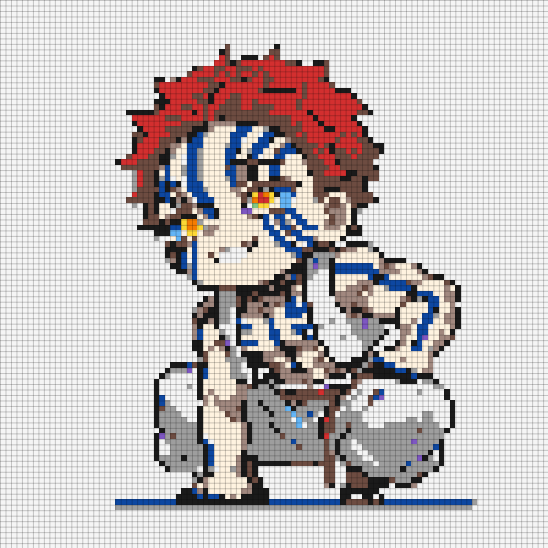 Anime Character perler bead pattern made with Pixelbead