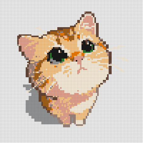 Cute Kitten perler bead pattern made with Pixelbead